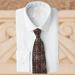 Copper and Black Art Deco Look Elegant Tie