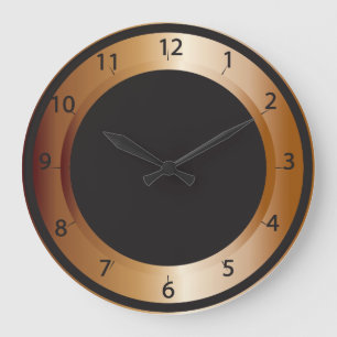 Copper and Black Design Large Clock