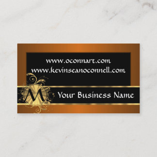Copper and black with monogram business card
