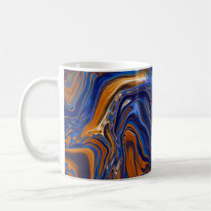 Copper and Blue colored Marble Swirls  Coffee Mug