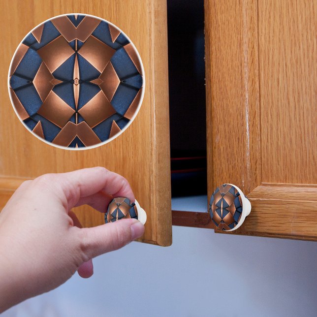 Copper and Blue Pattern Ceramic Knob (Creator Uploaded)