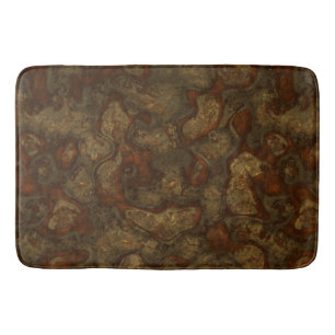 Copper and Bronze Stone Abstract Bath Mat