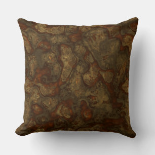 Copper and Bronze Stone Abstract Cushion