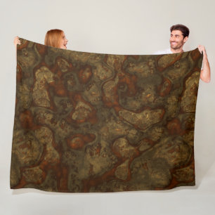 Copper and Bronze Stone Abstract Fleece Blanket