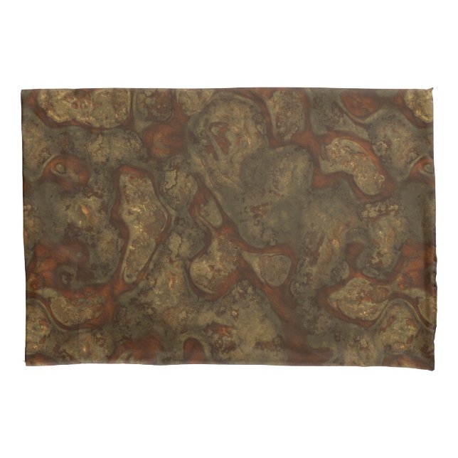 Copper and Bronze Stone Abstract Pillowcase (Front)