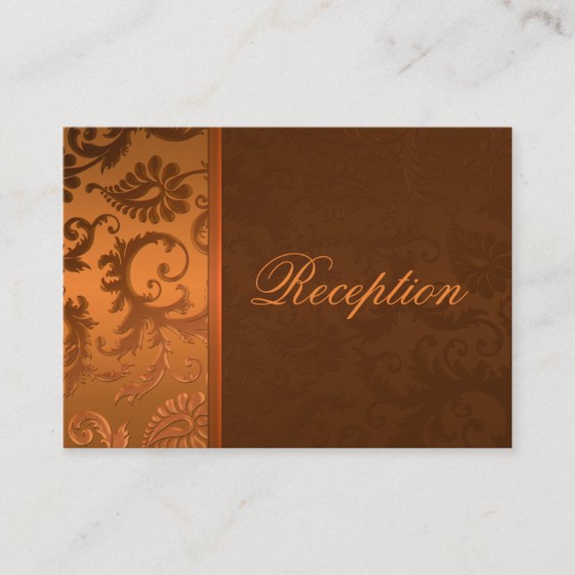 Copper and Brown Damask II Enclosure Card (Front)