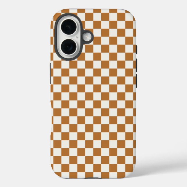 Copper and eggshell chequerboard pattern Case-Mate iPhone case (Back)