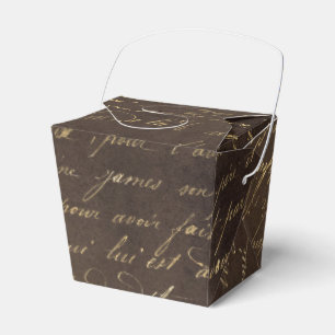 Copper and Gold Vintage Calligraphy Favour Box