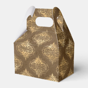 Copper and Gold Vintage Damask Favour Box