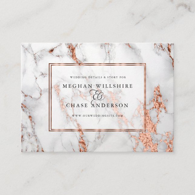 Copper and  Marble Wedding Bold Elegance Business Card (Front)