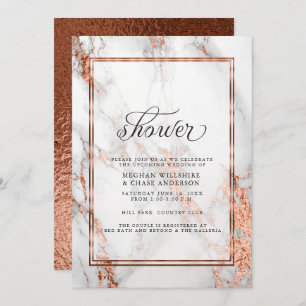 Copper and  Marble Wedding Bold Elegance Invitation