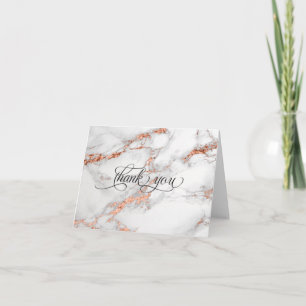 Copper and Marble Wedding Bold Elegance Thank You Card