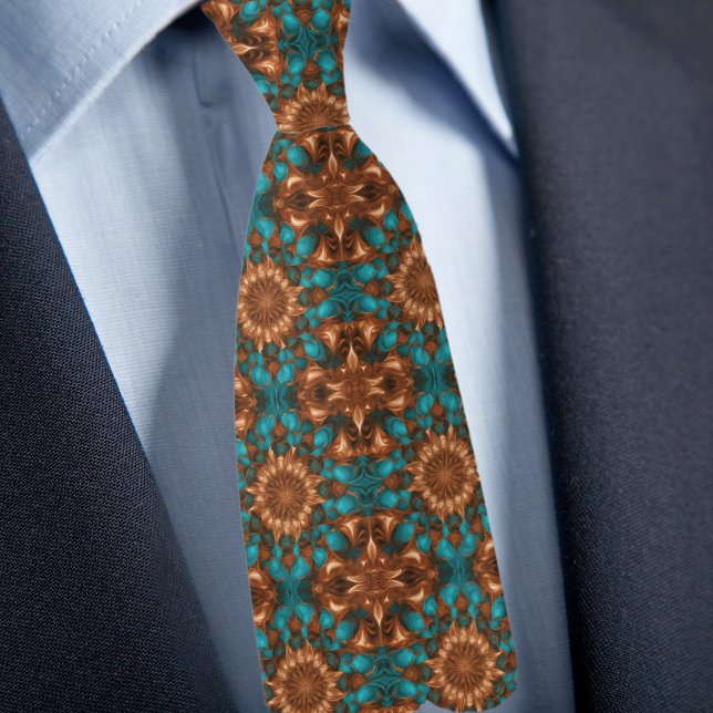 Copper and Turquois Pattern Tie (Creator Uploaded)