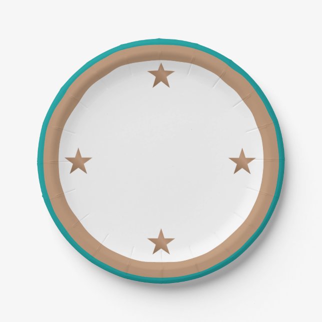 Copper and Turquoise Party  Paper Plate (Front)