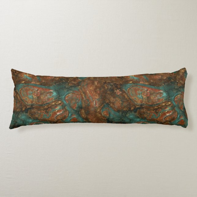 Copper and Turquoise Stone Abstract Body Cushion (Front)