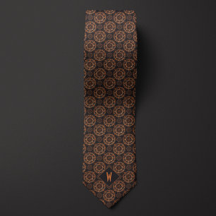 Copper Arrowhead Mandala Monogram Tie