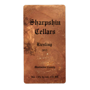 Copper background wine label