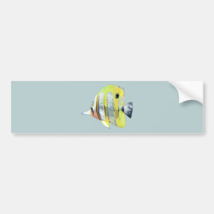 Copper-banded Butterfly Fish Bumper Sticker