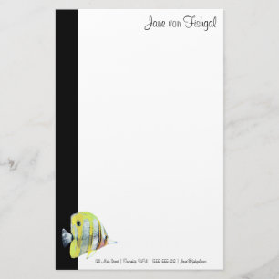 Copper-banded Butterfly Fish Stationery