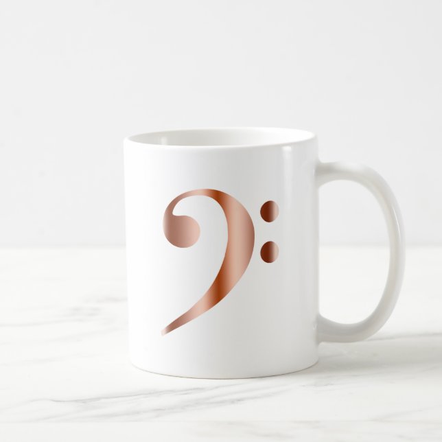 Copper Bass Clef Coffee Mug (Right)