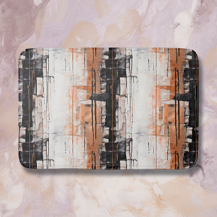 Copper, Black and White Abstract Dripping Paint Bath Mat