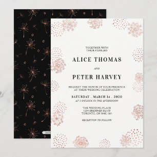 Copper & Black   Chic Modern Wedding Ceremony Invitation
