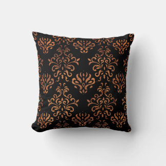 Copper & Black Damask Cushion