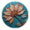 Copper Blooming Flower on Teal