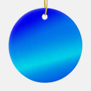 Copper blue ombre watercolor abstract pastel ceramic ornament
