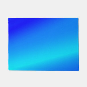 Copper blue ombre watercolor abstract pastel doormat