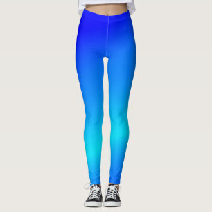 Copper blue ombre watercolor abstract pastel leggings