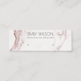 COPPER BLUSH PINK MARBLE STUD EARRING DISPLAY LOGO MINI BUSINESS CARD