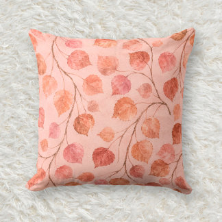 Copper Blush Quaking Aspen Watercolor Pattern Cushion