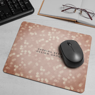 Copper Bokeh Lights Personalised Mouse Pad