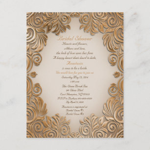 Copper-Bronze Foil Bridal Shower Invitation