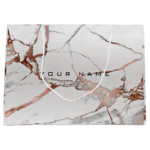 Copper Bronze Marble Metallic Gift Grey Silver Lux Large Gift Bag