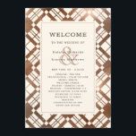 Copper Bronze Rustic Fall Plaid Wedding Ceremony Program<br><div class="desc">Copper Bronze & Any Colour Background Rustic Farmhouse Plaid Design with foil look overlay and back. Choose your background colour by clicking the customise further link found at the bottom of the text personalisation area. Shown in copper and off white. A classic look for an Irish or celtic styled wedding,...</div>