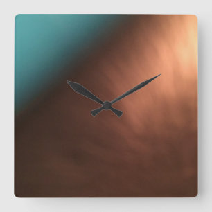 Copper Brown And Turquoise Wall Clock