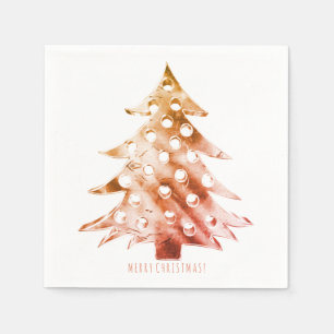 Copper Brown Christmas Tree Rustic Elegant Napkin