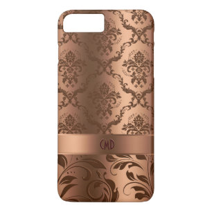 Copper Brown Damasks & Swirls Metallic Look iPhone 8 Plus/7 Plus Case
