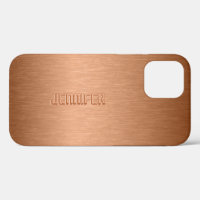 Copper Brown Metallic Brushed Aluminium Look Case-