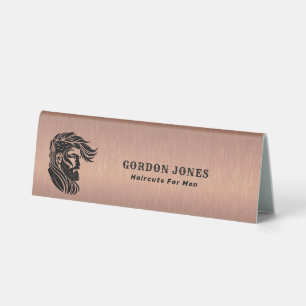 Copper-Brown Metallic Texture Custom Logo