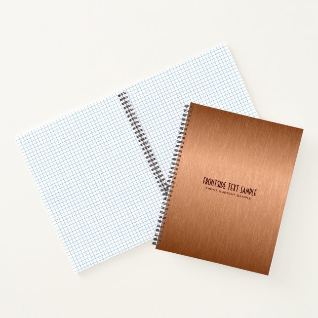 Copper-brown metallic texture look notebook (Inside)