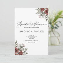 COPPER BROWN RUSTIC Floral Bridal Shower