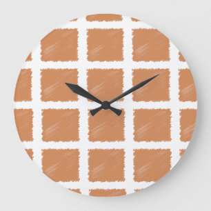 Copper Brown Sketch Color Large Clock