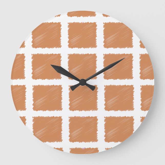 Copper Brown Sketch Color Large Clock (Front)