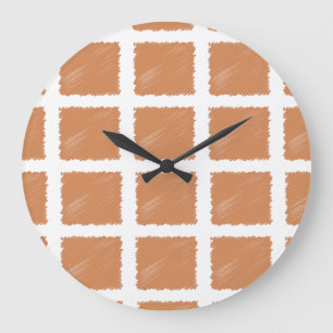 Copper Brown Sketch Throw Pillow Large Clock