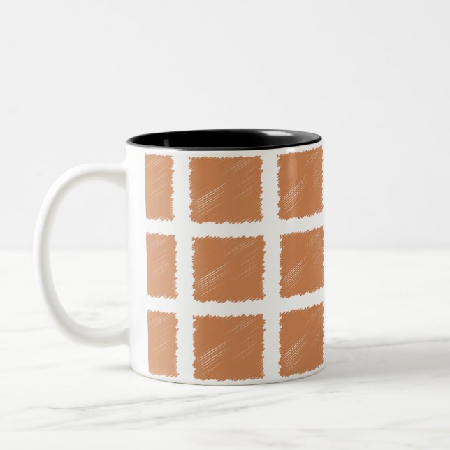 Copper Brown Sketch  Two-Tone Coffee Mug (Left)