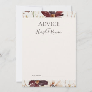 Copper Burgundy Wildflower   Beige Advice Card