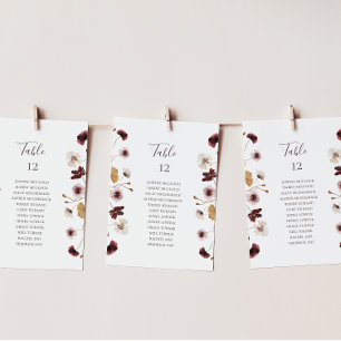 Copper Burgundy Wildflower Table Seating Chart